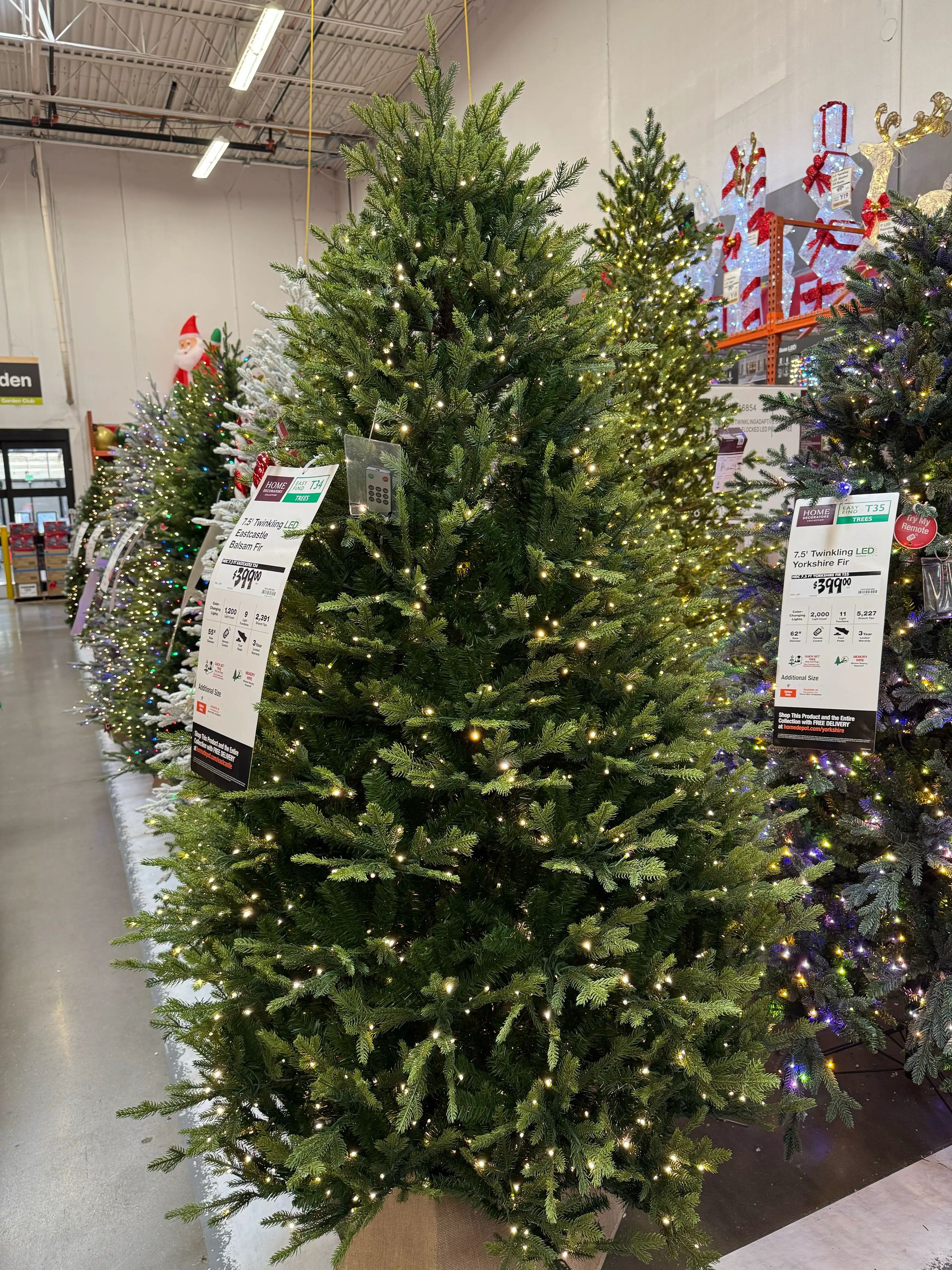 Full fir-style tree with dense mixed PVC/PE needles, minimal gaps, warm white micro LEDs evenly distributed throughout