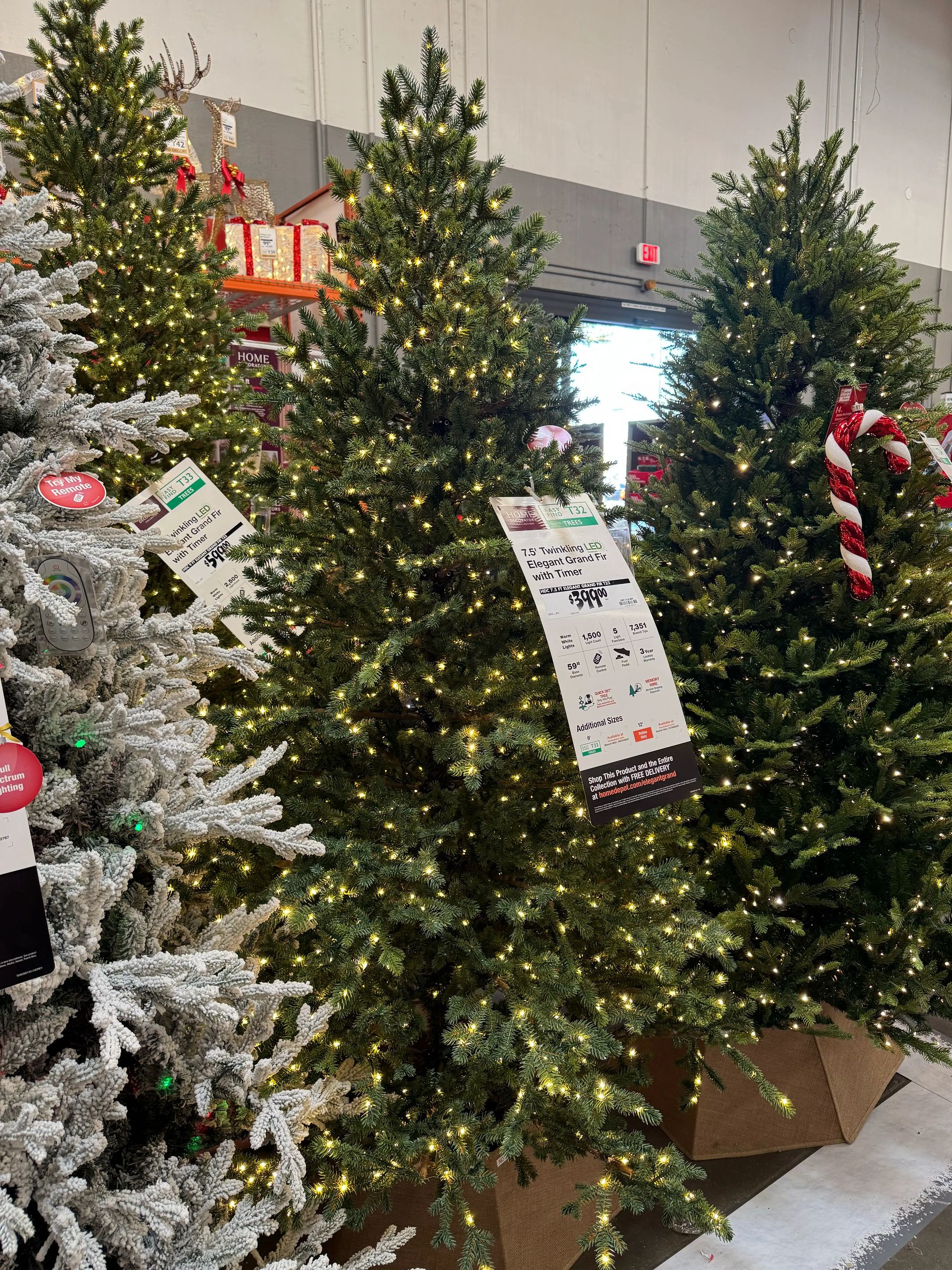 Dense full fir-style tree with molded PE needles, warm white micro LEDs throughout, minimal gaps, natural green color