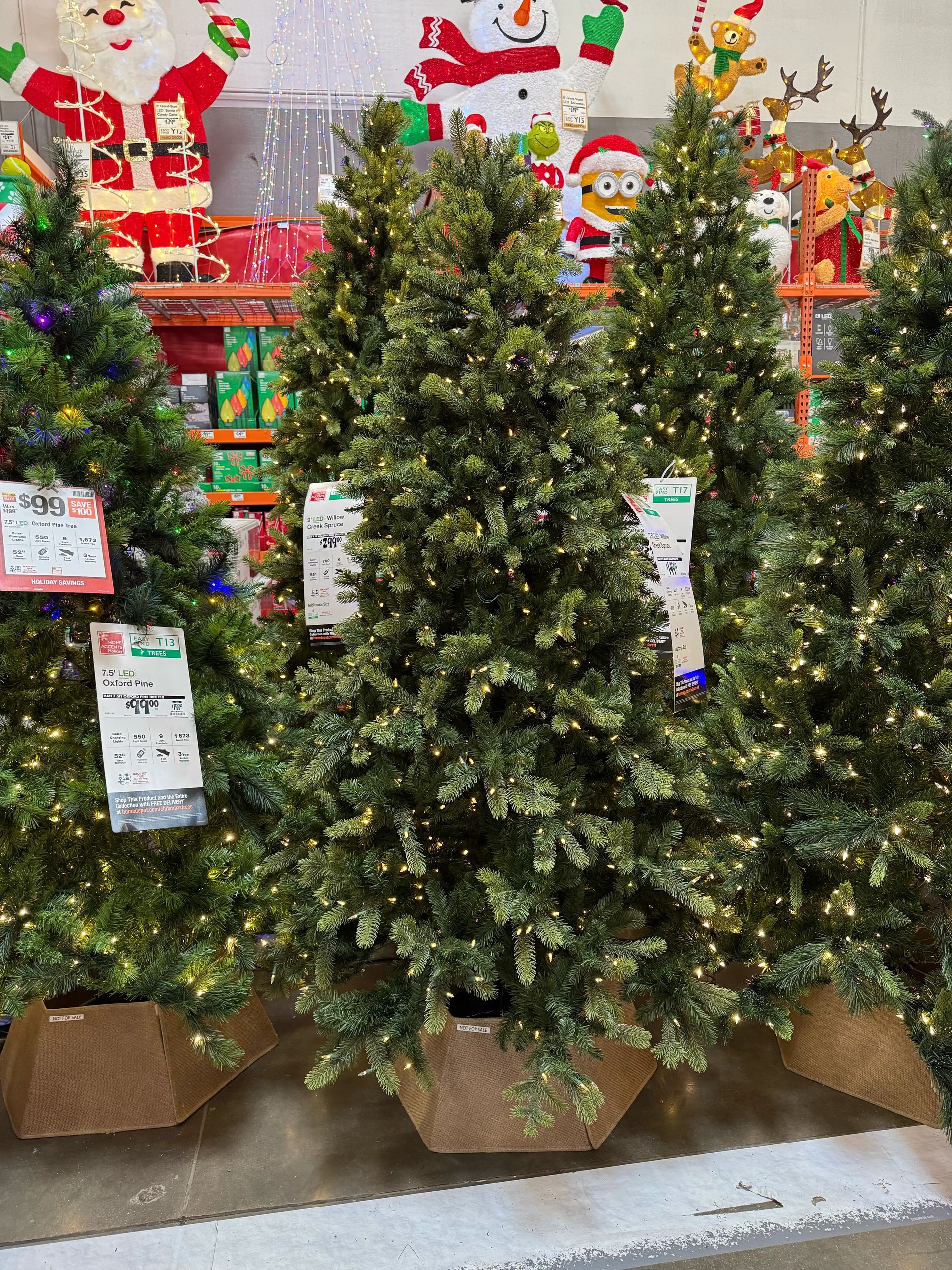 Dense spruce-style tree with mixed PVC/PE needles, warm white micro LEDs throughout, full shape with minimal gaps