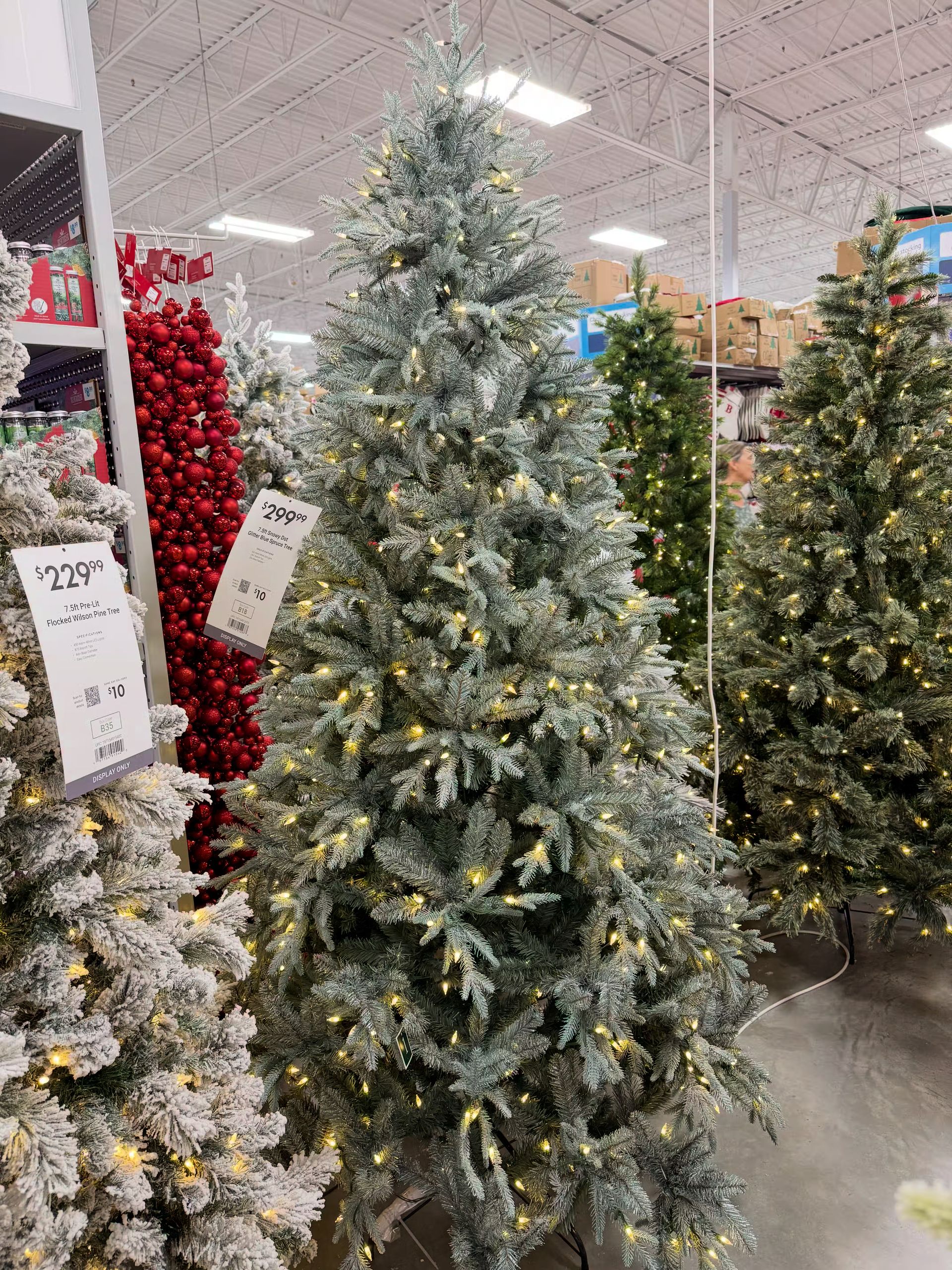 At Home Snowy Dot Glittered Blue Spruce